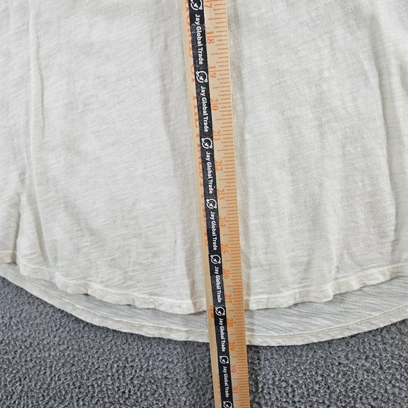 Reba Womens XL Cream Long Sleeve Henley Top Pintuck Woven Bib - Picture 8 of 9